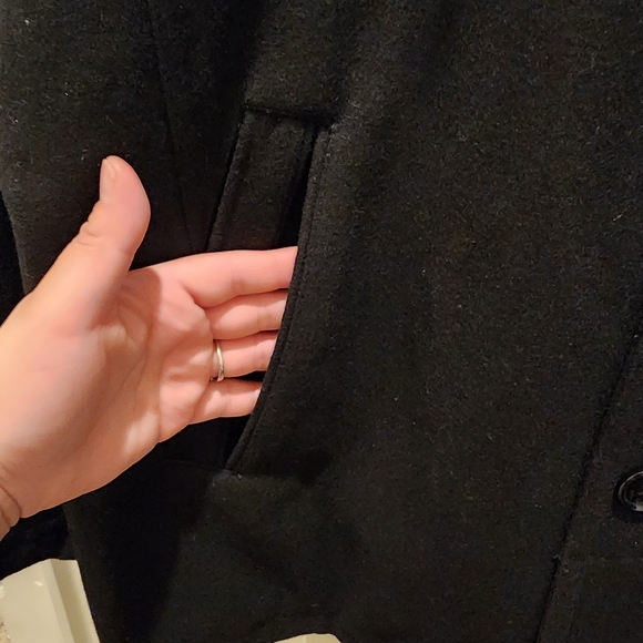 Michael Kors Men's Black X-Large Wool Pea Coat - Picture 3 of 9